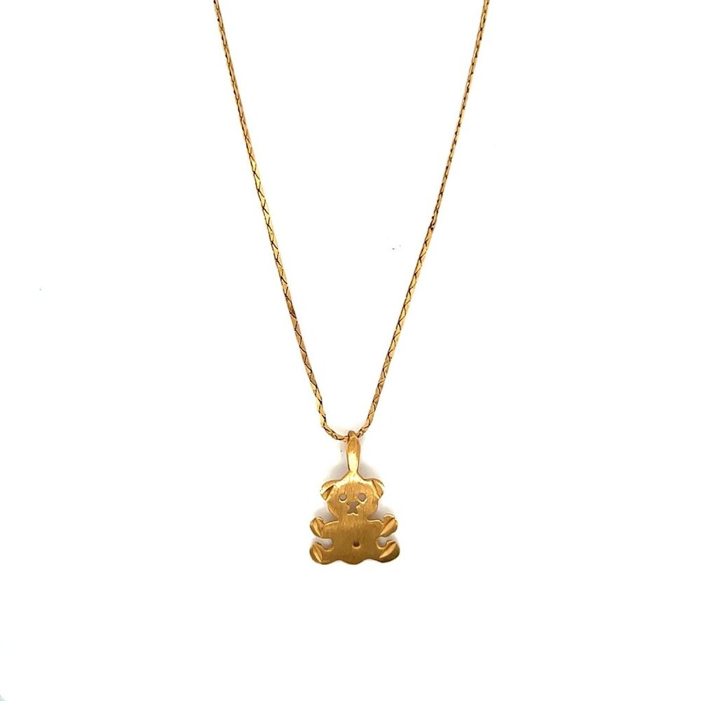 14K Gold Bear‎ Necklace